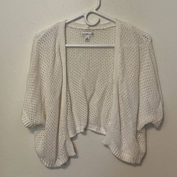 Croft & Barrow Cardigan Short White Knit Size M Women's - Picture 1 of 4
